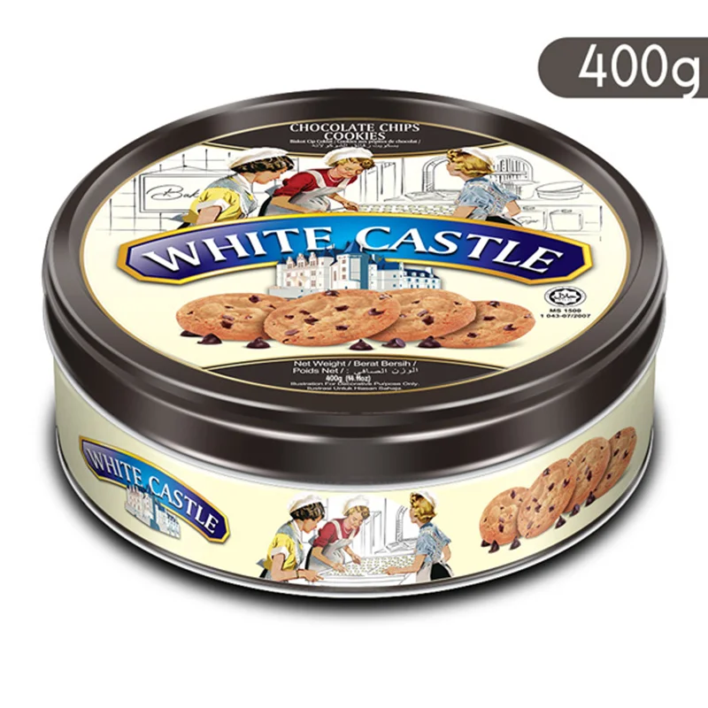 کوکی شکلاتی قوطی 400 گرم وایت کاستل